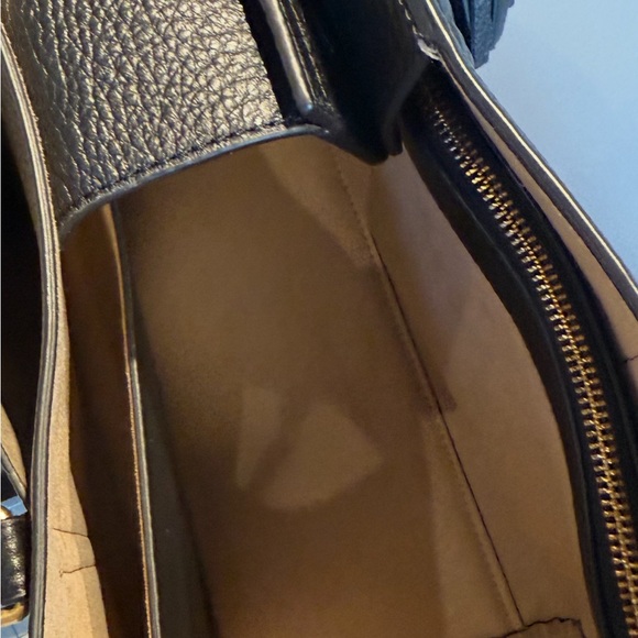 🌹Like new Tory Burch 144689 Thea Tote/Black Pebble Leather Large Shoulder Bag - Picture 6 of 7